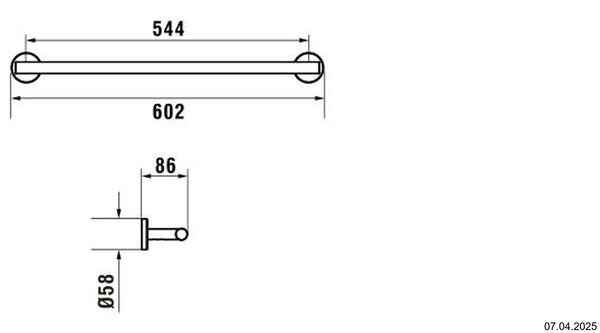 Barre &agrave; linge de bain Laufen Niara Or rose PVD bross&eacute; base chrome image number 1