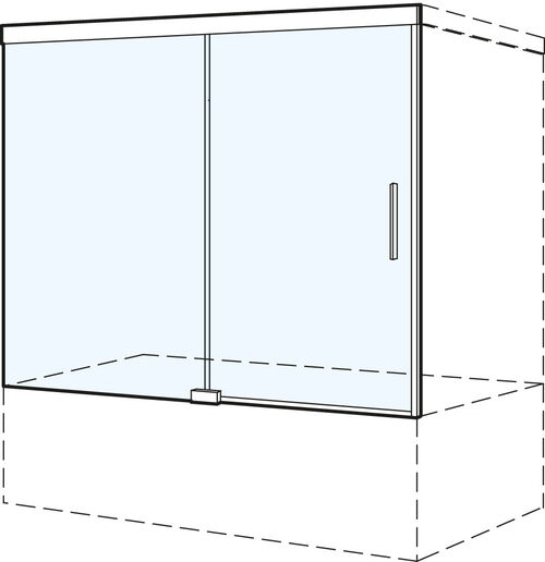 Gleittüre Koralle S606 Plus weiss Echtglas klar Plus