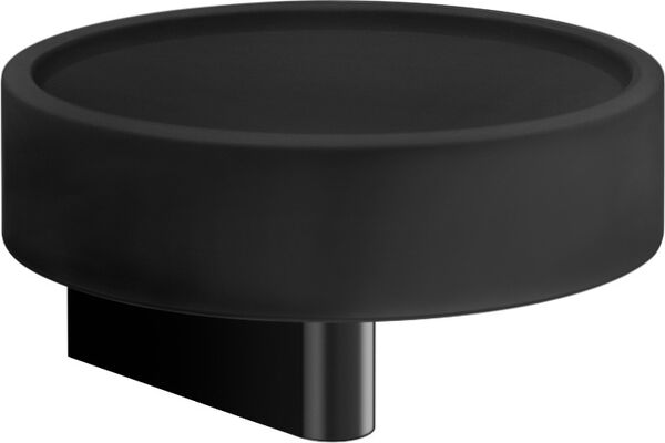 Portasapone Gessi Habito, bacinella in corian nero opaco, modello a parete image number 0