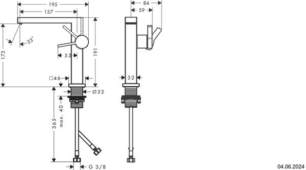 Einlochmischer Hansgrohe Tecturis E Brushed bronze image number 1