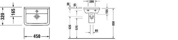 Wandbecken Philippe Starck 3 45 x 32 cm Weiss image number 1