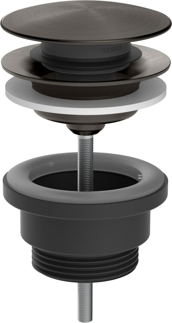 Soupape d'&eacute;coulement Gessi 316 Push-open et permanent 1&frac14;" Black metal brushed image number 0