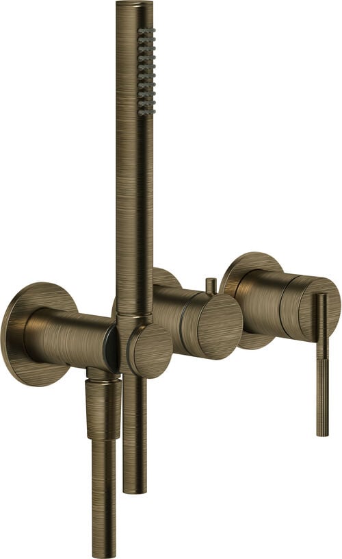 M&eacute;langeur de baignoire-set de montage final Gessi Ingranaggio Antique brass