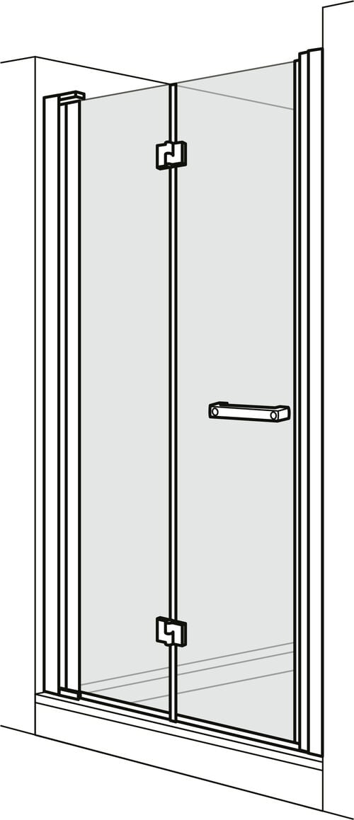 Porta girevole pieghevole Duscholux Optima 6 Nero opaco Vetro trasparente