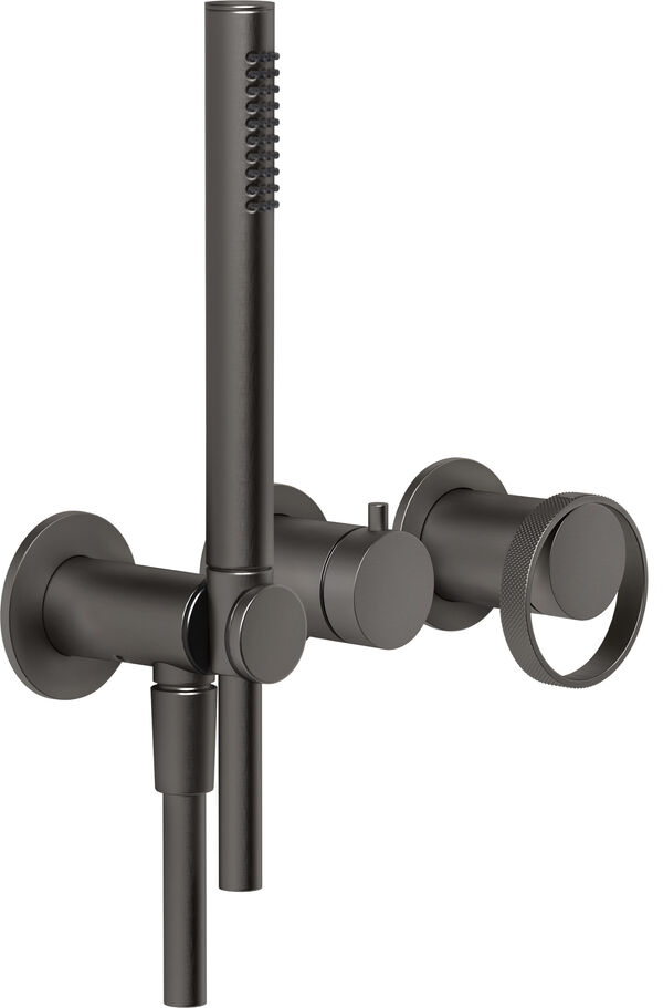 Bademischer-Endmontageset Gessi Anello / Ingranaggio Black metal brushed image number 0