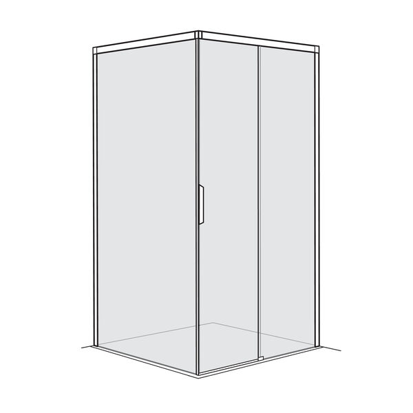 Porte coulissante Duscholux Bella Vita 4 Couleur acier inoxydable Verre clair CareTec Pro image number 0