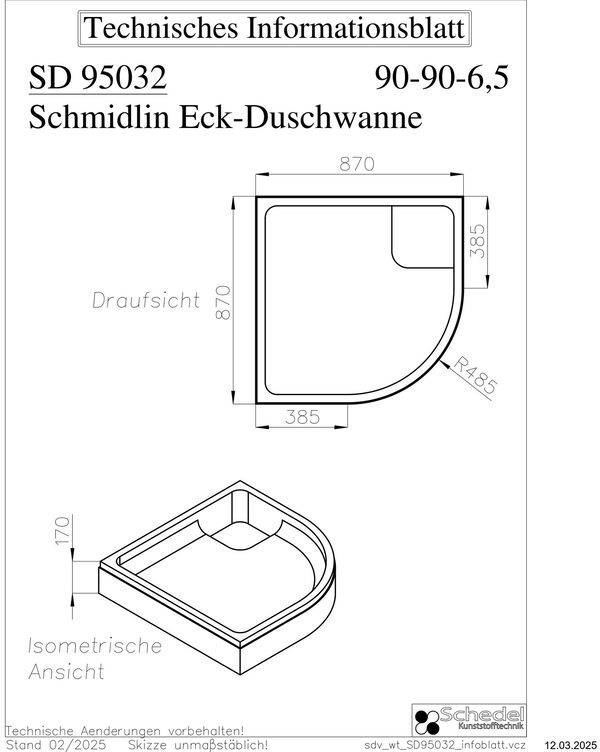 Support de receveur de douche Schedel image number 1