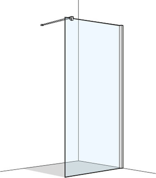 Seitenwand Koralle S400 Plus freistehend Silberfarbig Echtglas klar Duschguard image number 0