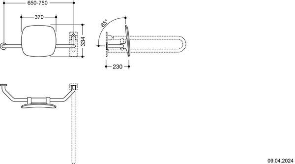 Rückenstütze Hewi 801 Anthrazit glänzend Lehne Signalweiss image number 1