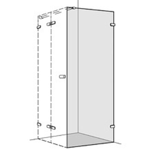 Parete laterale Koralle S505 altezza 200 cm cerniere a destra per porte battenti image number 0