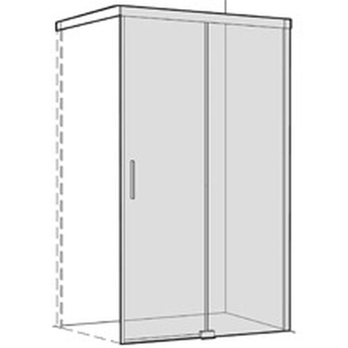 Porta scorrevole Koralle S600 Plus Nero Vetro trasparente Duschguard