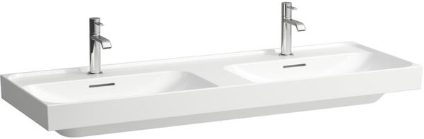 Lavabo double Laufen Meda 130 x 46 cm Blanc image number 0