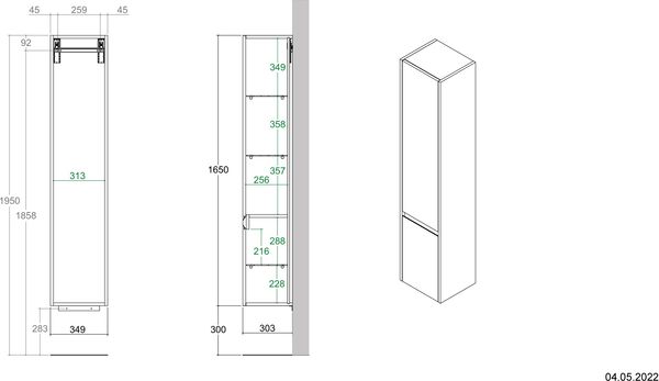 Hochschrank Alterna universale S anthrazit image number 1