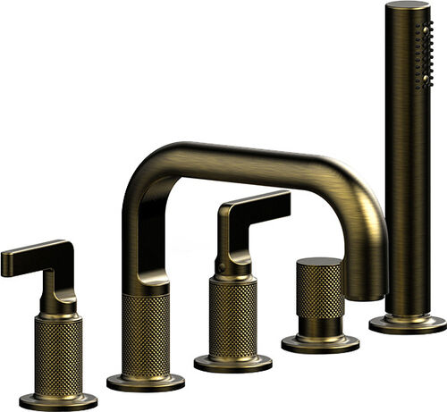 Batteria di riempimento Gessi Inciso, 5-fori antique brass