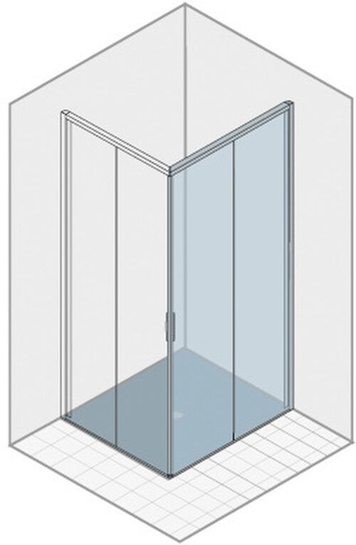 Gleittüre Duka Natura 4000, Bodenmontage Silberfarbig Echtglas klar protect Gleittüre Duka Natura 4000, Bodenmontage Silberfarbig Echtglas klar protect