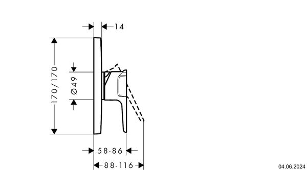 Duschenmischer-Endmontageset Axor Citterio E Schwarz matt image number 1