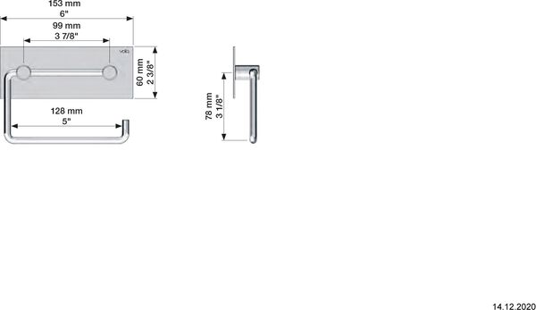 Papierhalter Vola, T12 weiss matt image number 1