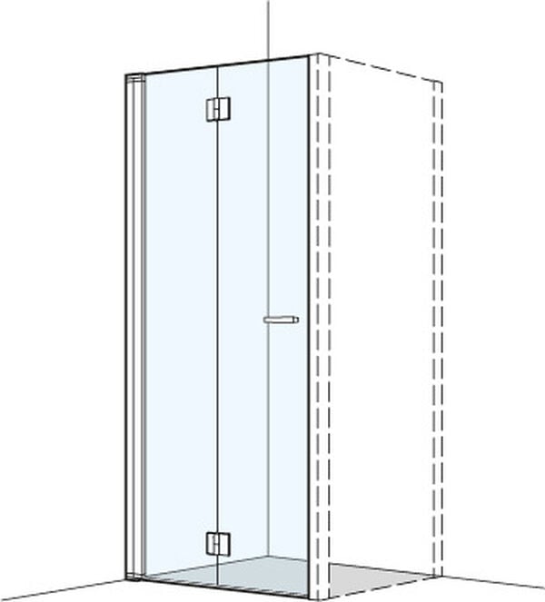Falttüre Koralle S400 Plus, Breite 96 - 99 cm (97,5 - 99 cm), Anschlag links, 2-teilig Höhe 200 cm image number 0