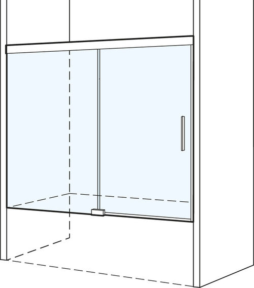 Porta scorrevole Koralle S505 Plus Colore argento Vetro trasparente Plus