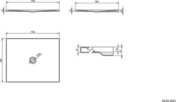 Receveur de douche Schmidlin Floor Blanc image number 1