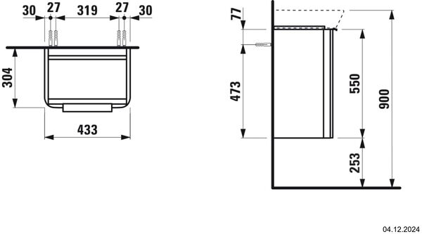 Meuble sous-lavabo Laufen Moderna R Blanc brillant image number 1