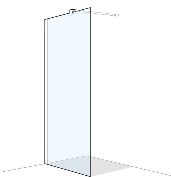 Seitenwand Koralle S600 Plus freistehend verchromt Echtglas klar Plus image number 0