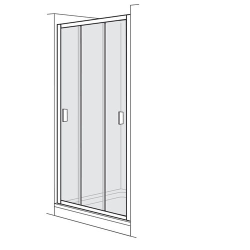 Porta scorrevole Duscholux Optima 400 Argento eloxato Vetro trasparente CareTec