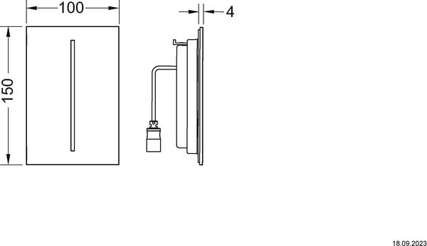 Plaque de d&eacute;clenchement Tece Filo Acier inoxydable bross&eacute; image number 1