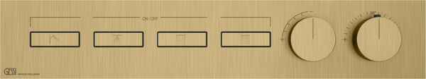 Système de douche-set de montage final Gessi HI-FI Linear brushed brass image number 0