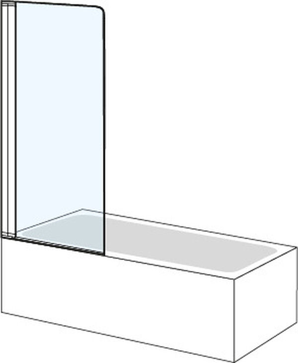 Porte battante Koralle S400 Plus Silver polish Verre clair image number 0