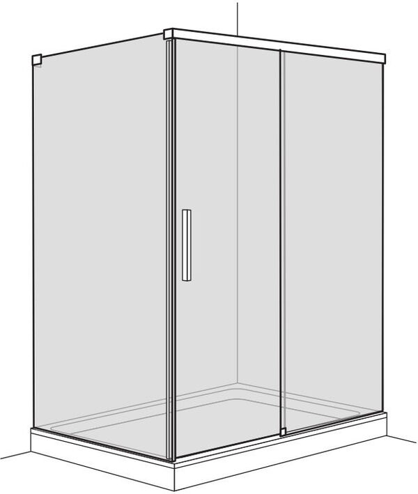 Porte coulissante Duscholux Viva argent éloxé brillant Verre clair CareTec Pro image number 0