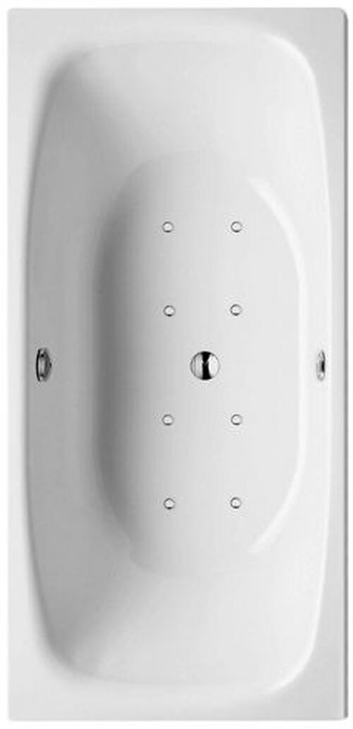 Baignoire Whirlpool Alterna steel duo air Blanc Buses et vidage chrom&eacute;s