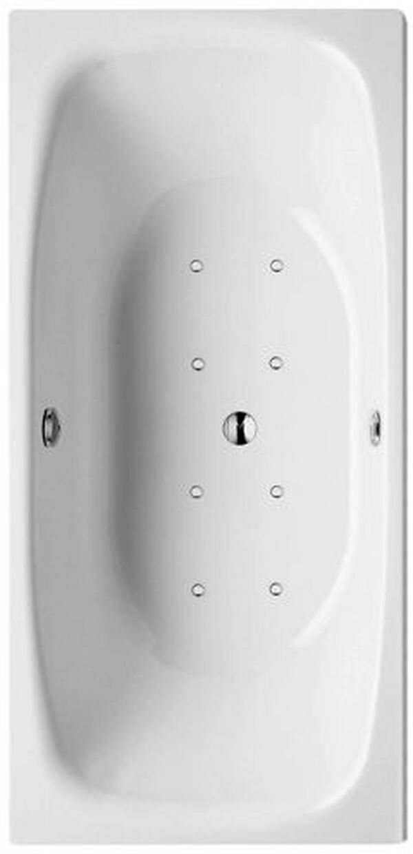 Baignoire Whirlpool Alterna steel duo air Blanc Buses et vidage chrom&eacute;s image number 0