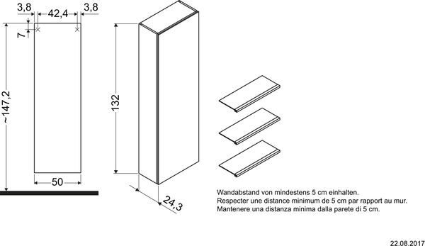Seitenschrank L-Cube Nussbaum gebürstet image number 1