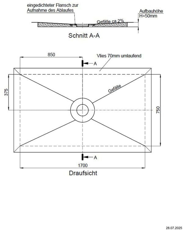 &Eacute;l&eacute;ment de douche Schedel Plan Kessel image number 1