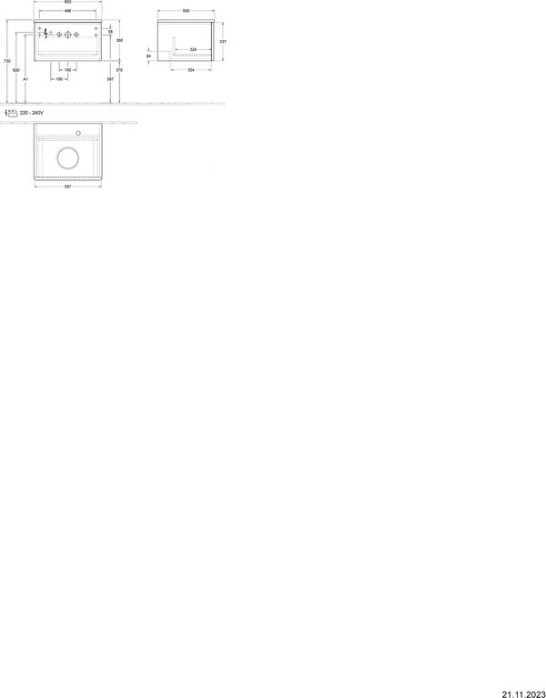 Meuble sous-lavabo Villeroy & Boch Antao Anthracite mat image number 1