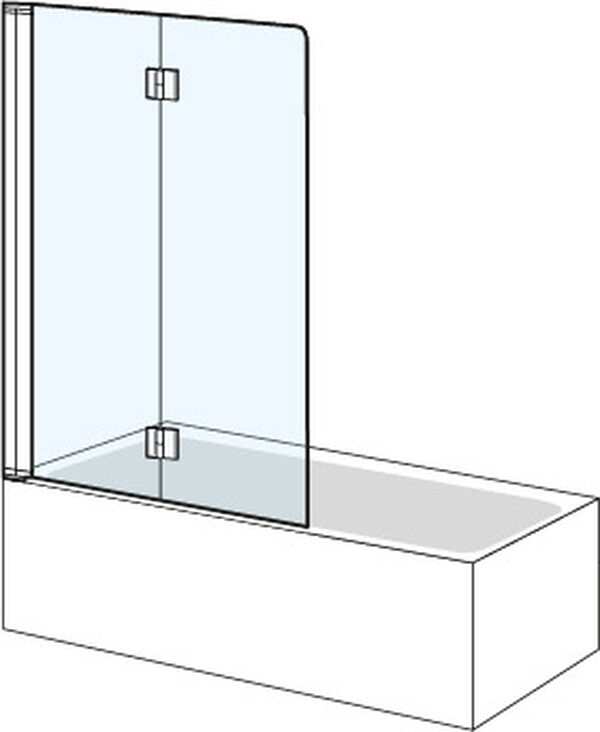 Falttrennwand Koralle S400 Plus schwarz matt Echtglas klar Duschguard image number 0