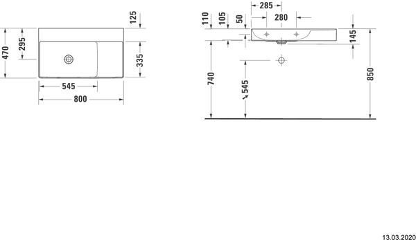 Waschtisch Duravit DuraSquare weiss image number 1