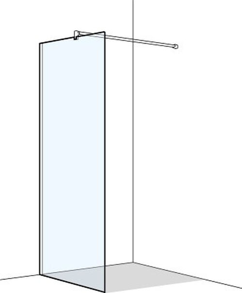 Paroi latérale en pose libre Koralle S500 Plus silver polish Verre clair Plus