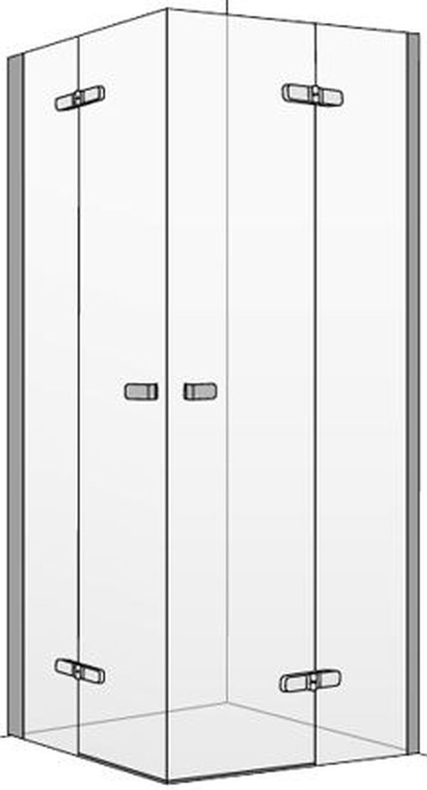 Cabina diagonale Koralle S500 80 x 80 cm (78,5 - 80 cm) altezza 200 cm, 2 porte battenti con elementi fissi image number 0
