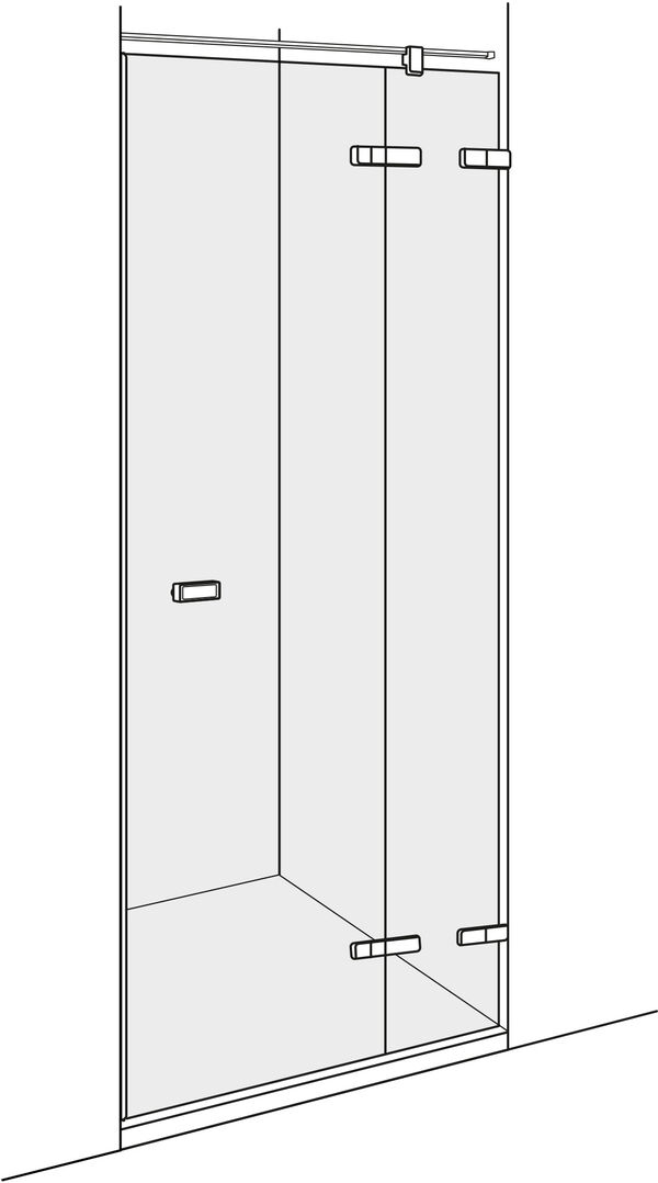 Porte battante Alterna lin.3 chromé Verre clair CareTec Pro image number 0