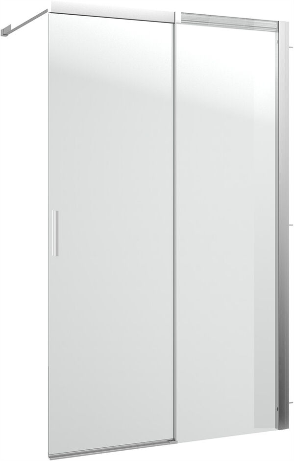 Porte coulissante à pose libre Alterna costa argent éloxé Verre clair ProCare image number 0