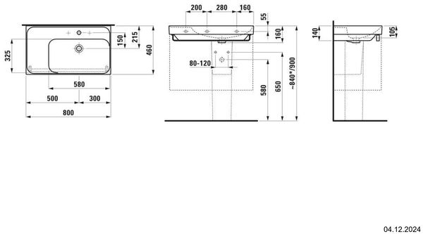 Lavabo Laufen Meda 80 x 46 cm Blanc mat image number 1