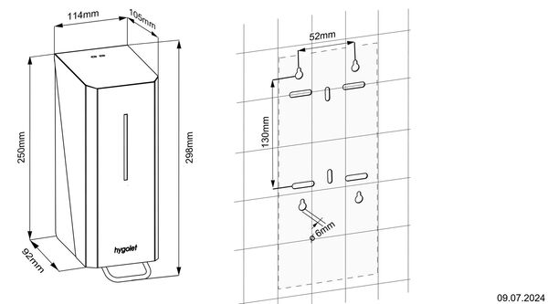 Distributeur de savon Hygolet Vario Edge Blanc mat Peint par poudrage image number 1