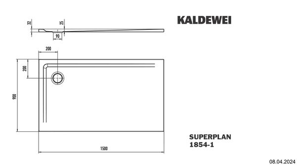 Duschenwanne Kaldewei Superplan weiss Gleitschutz Invisible Grip image number 2