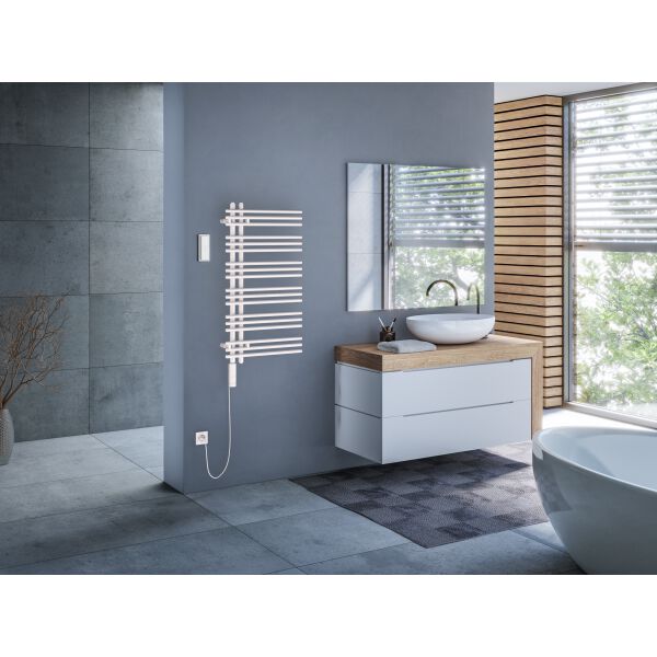 Radiateur de bain Zehnder Yucca Asym Blanc R&eacute;sistance &eacute;lectrique &agrave; gauche image number 1