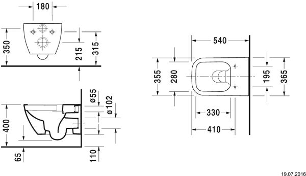 Wand-Klosett Happy D.2 rimless Weiss image number 1