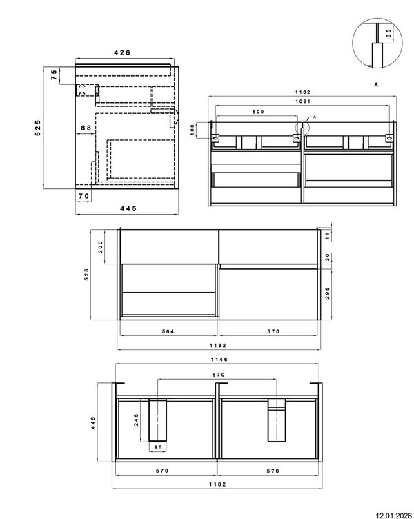 Meuble sous-lavabo Alterna calea S Blanc premium image number 1
