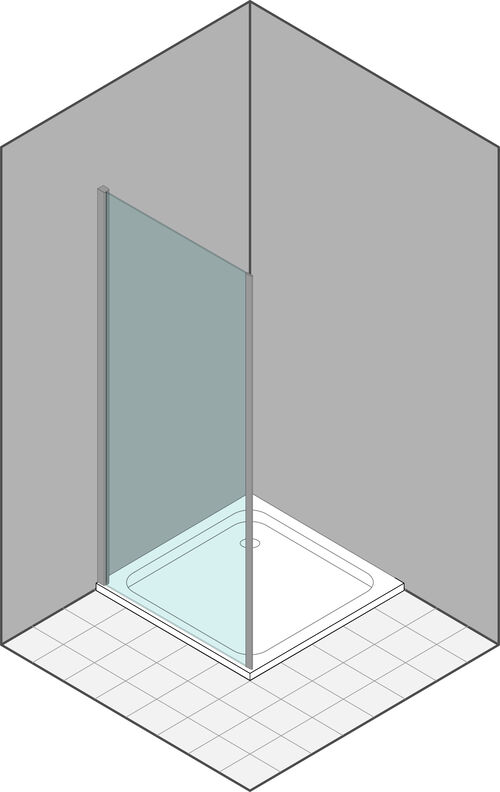 Seitenwand Duka Multi-S 4000 new silbereloxiert Echtglas klar ProCare