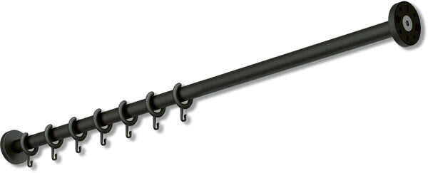 Asta da doccia Hewi 900, lunghezza 1000 mm, con 10 anelli per tende, &oslash; 25 mm, rosette &oslash; 70 mm, image number 0